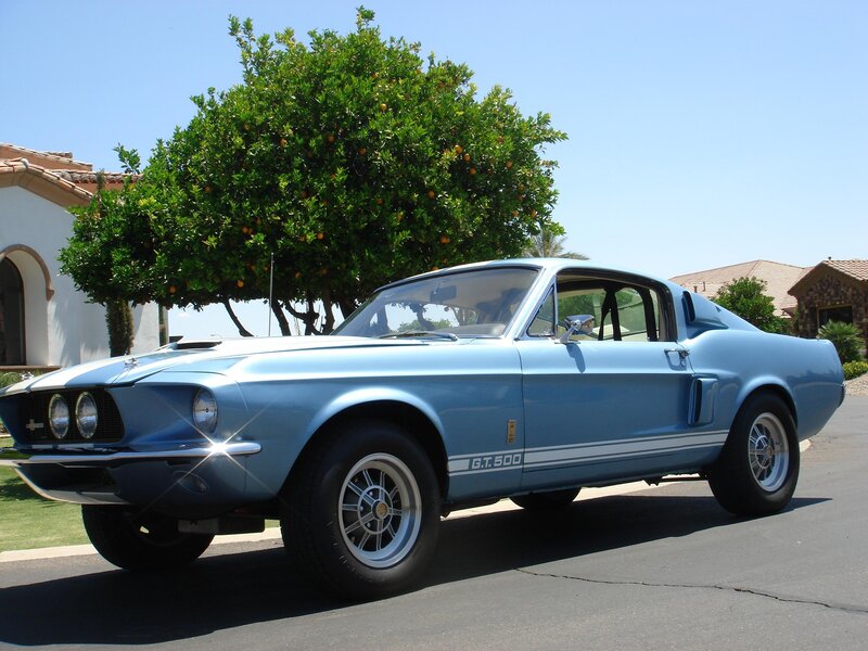 Blue Ford Mustang GT500
