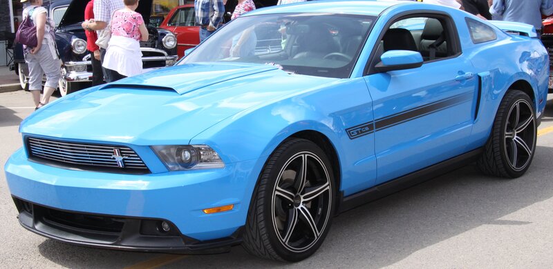 Blue Ford Mustang — Outdoor, Afternoon