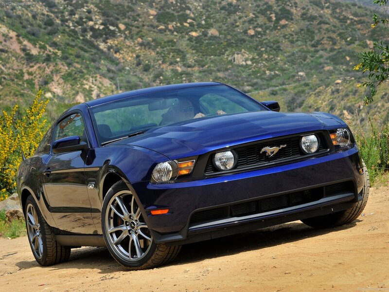 Blue Ford Mustang — Outdoor