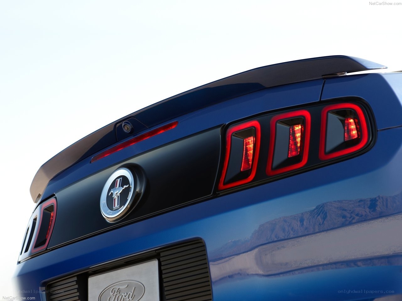 blue ford mustang rear view