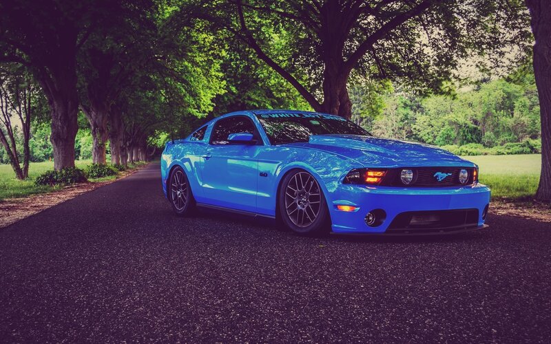 Blue Ford Mustang — Serene, Afternoon