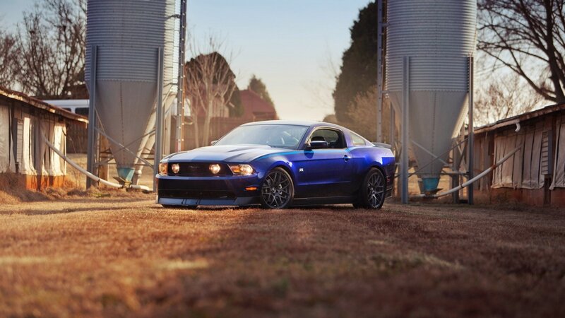 Blue Ford Mustang — Serene, Sunset, Photograph