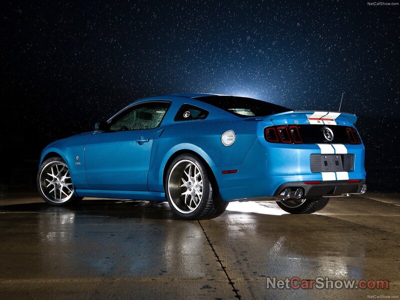 Blue Ford Mustang Shelby — Dramatic, Night