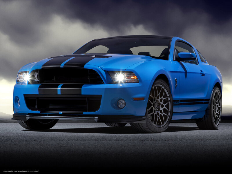 Blue Ford Mustang Shelby — Dramatic, Photograph, Car
