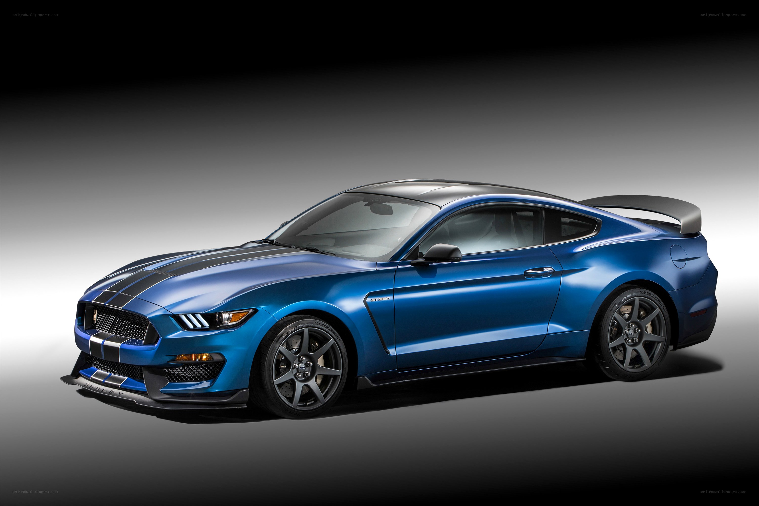 Blue Ford Mustang Shelby GT350