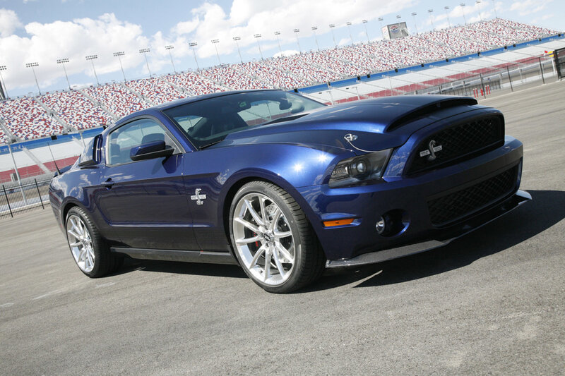 Blue Ford Mustang Shelby GT500