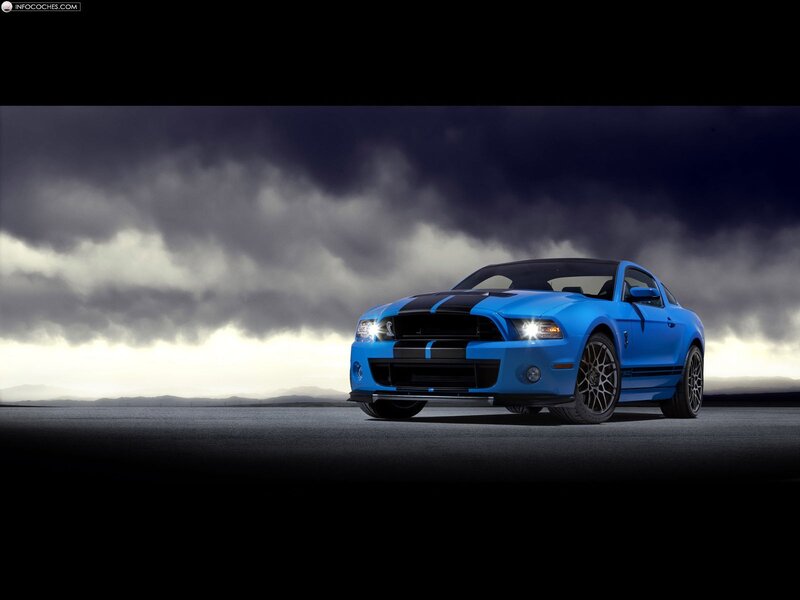 Blue Ford Mustang Shelby GT500