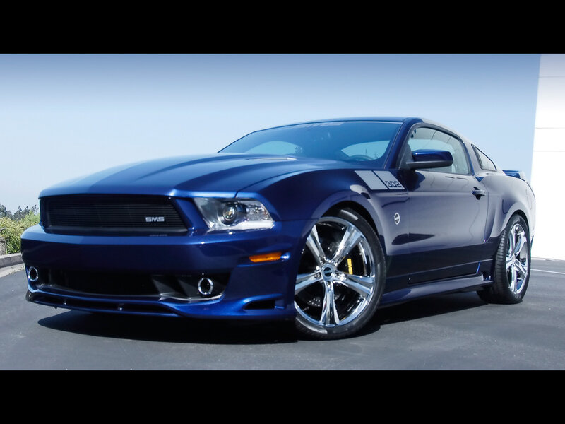 blue ford mustang sports car