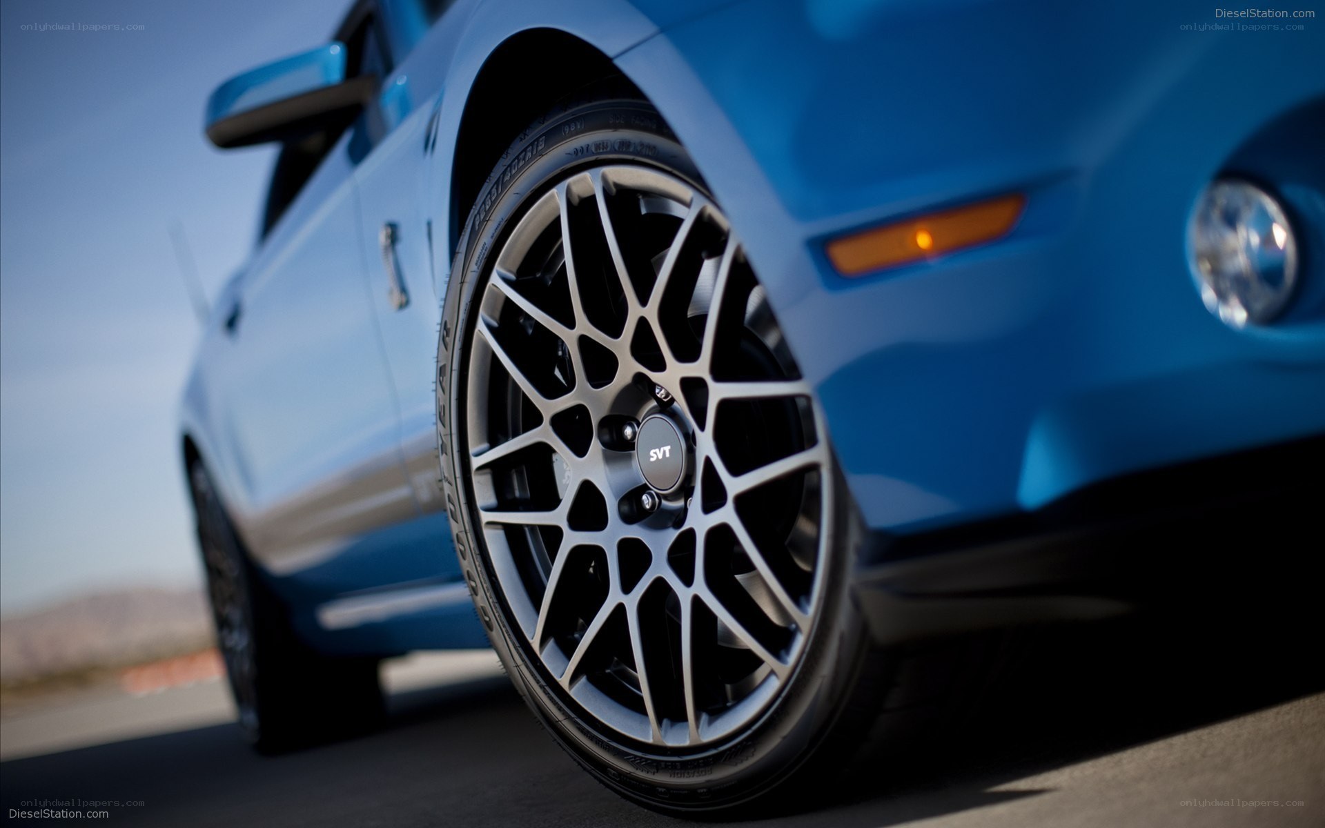 blue ford mustang svt