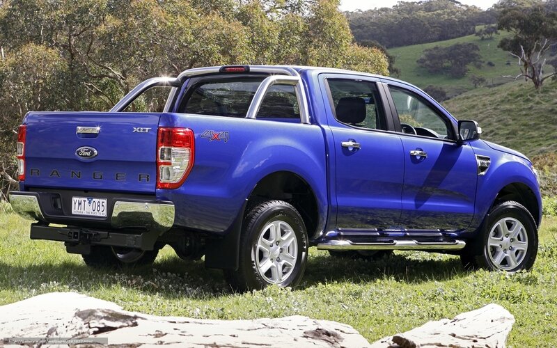 Blue Ford Ranger pickup truck