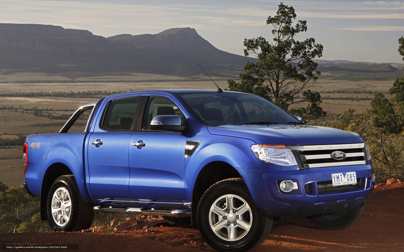 Blue Ford Ranger pickup truck