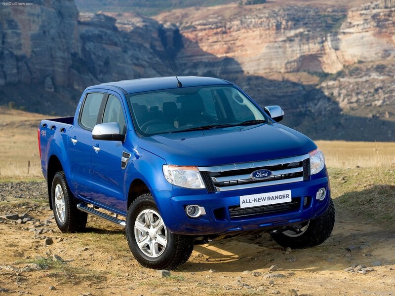 Blue Ford Ranger pickup truck