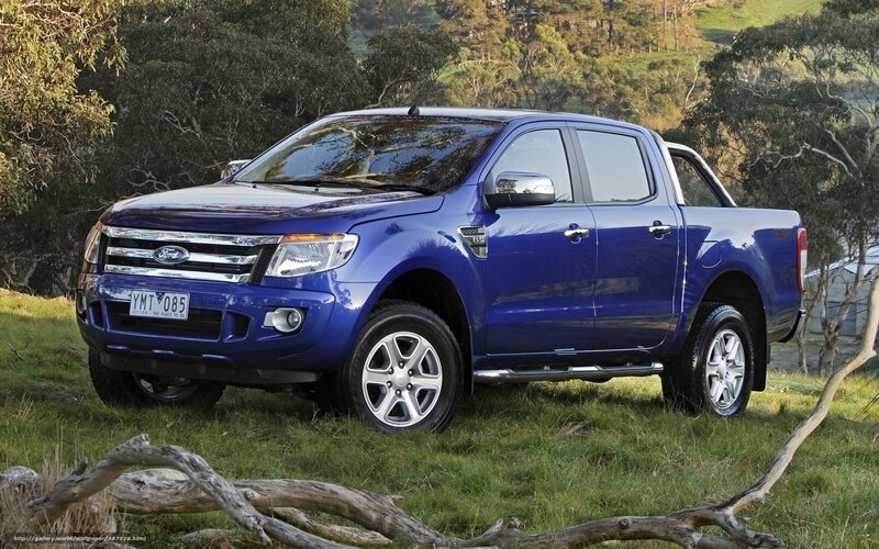 Blue Ford Ranger pickup truck