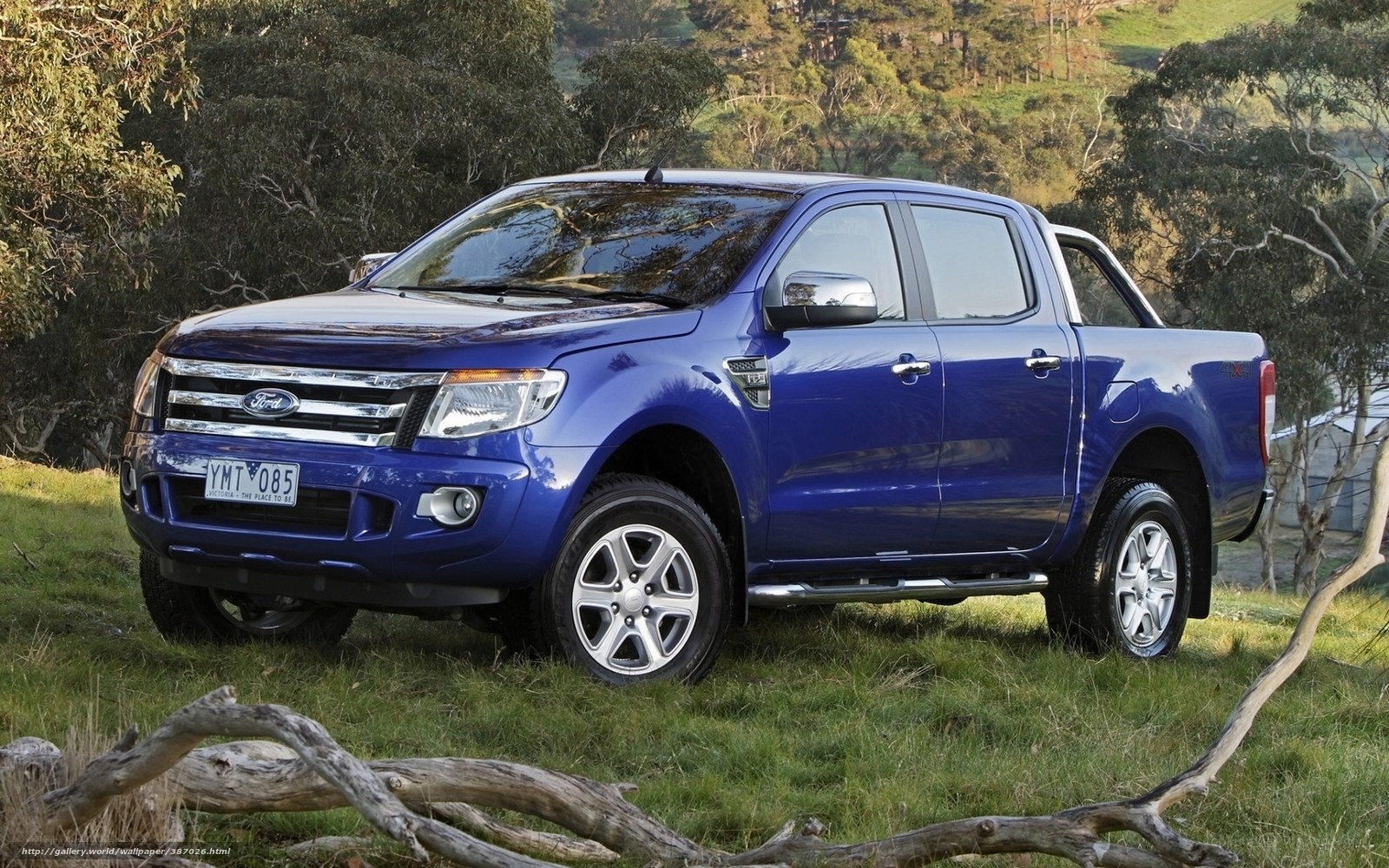 Blue Ford Ranger pickup truck