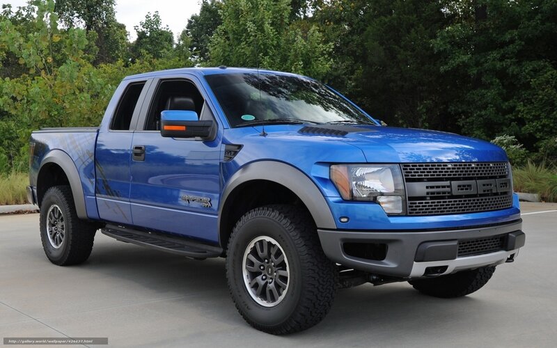 blue ford raptor pickup truck