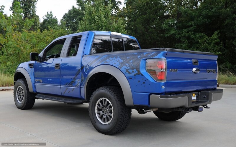 blue ford raptor pickup truck