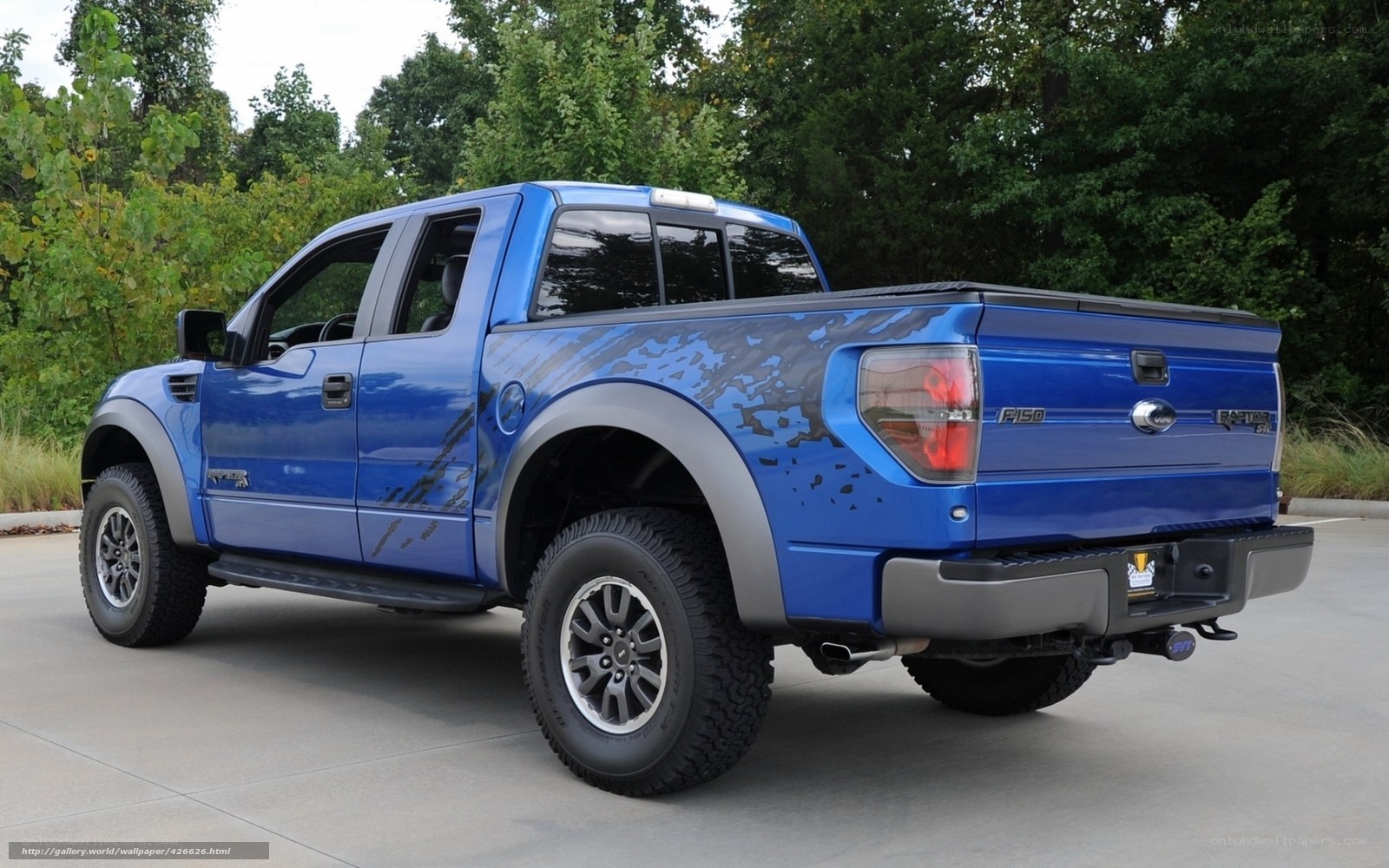 blue ford raptor pickup truck