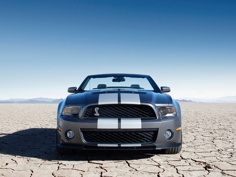 Blue Ford Shelby GT500 convertible