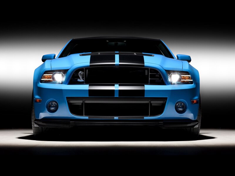 Blue Ford Shelby Mustang