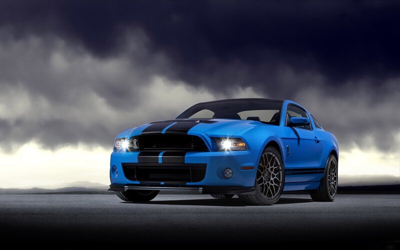blue ford shelby mustang