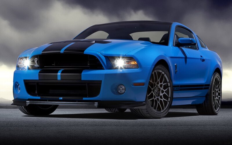 blue ford shelby mustang