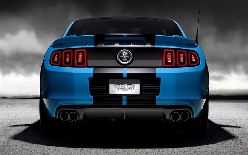 blue ford shelby mustang