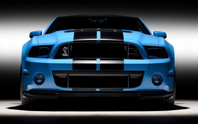 Blue Ford Shelby Mustang