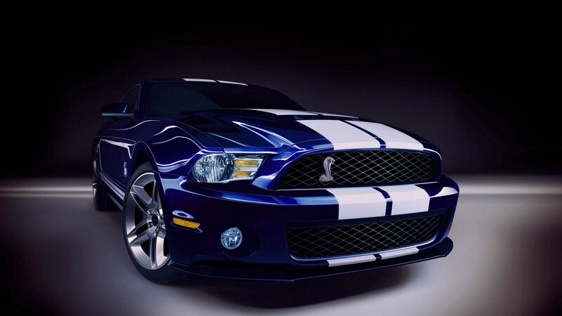 Blue Ford Shelby Mustang