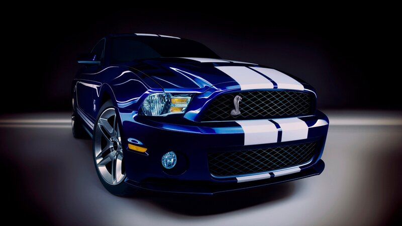 blue ford shelby mustang