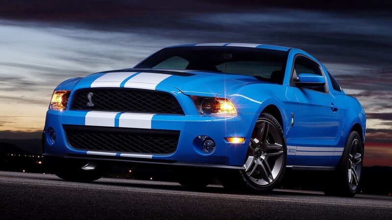 blue ford shelby mustang