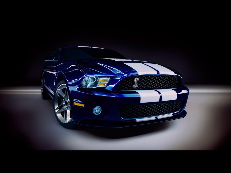 Blue Ford Shelby Mustang