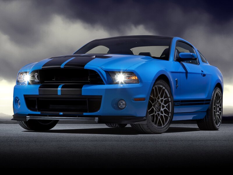 Blue Ford Shelby Mustang