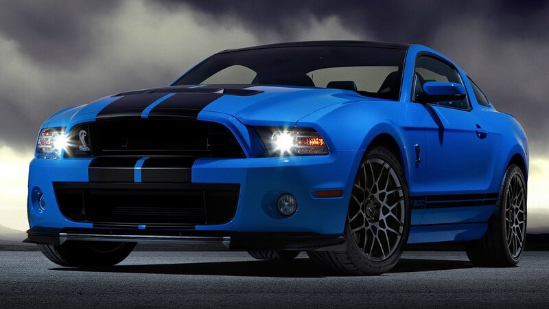 blue ford shelby mustang