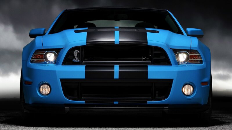blue ford shelby mustang