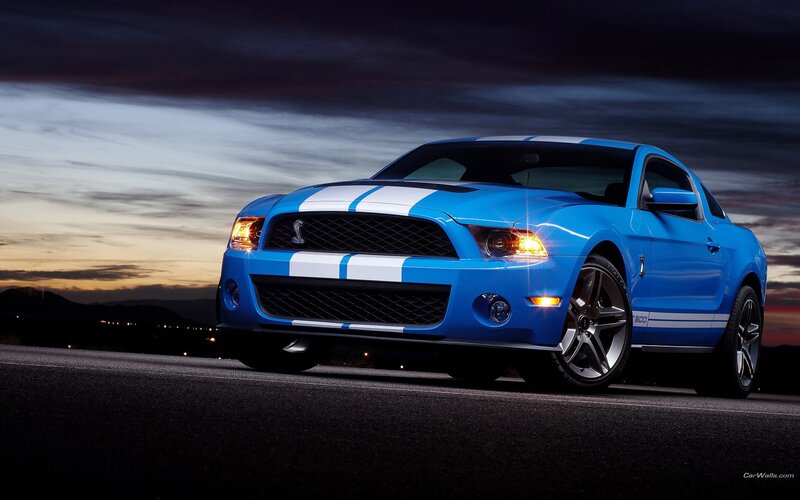 Blue Ford Shelby Mustang