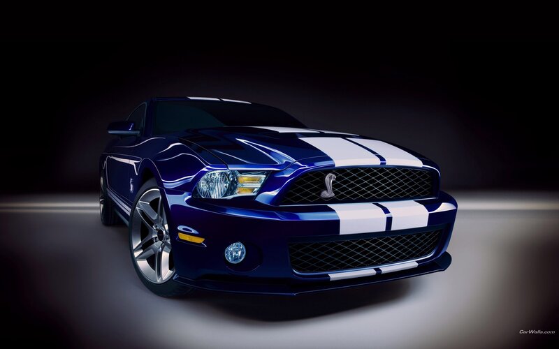 Blue Ford Shelby Mustang