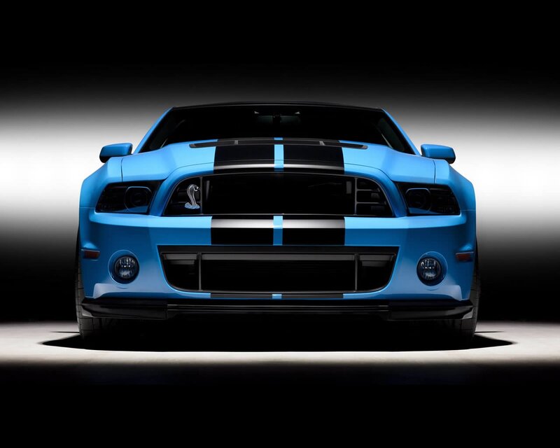 Blue Ford Shelby Mustang
