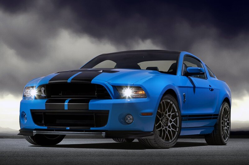 Blue Ford Shelby Mustang