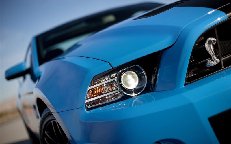 Blue Ford Shelby Mustang