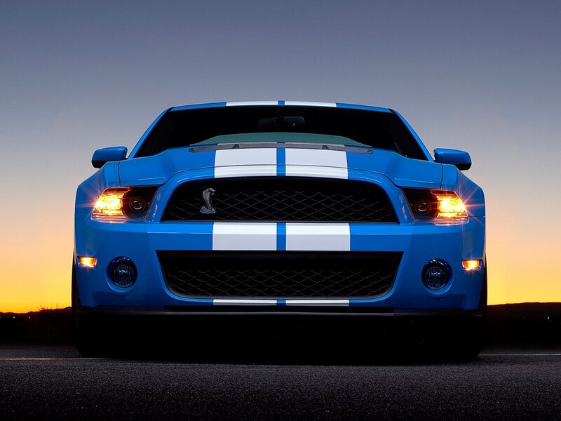 Blue Ford Shelby Mustang