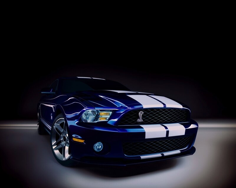 Blue Ford Shelby Mustang