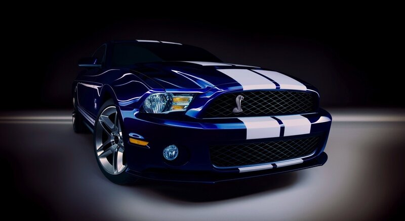 Blue Ford Shelby Mustang