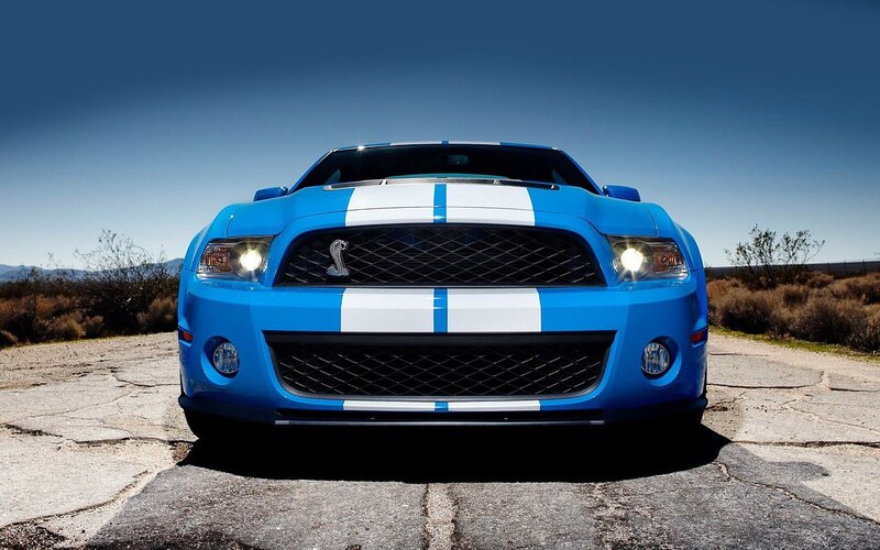 Blue Ford Shelby Mustang
