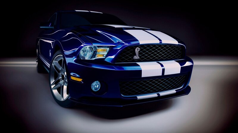 blue ford shelby mustang