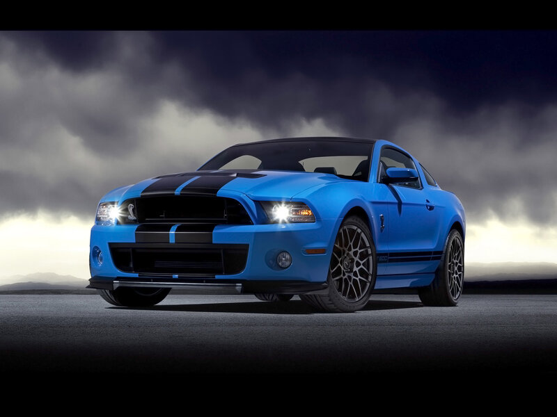 Blue Ford Shelby Mustang — Dramatic, Night