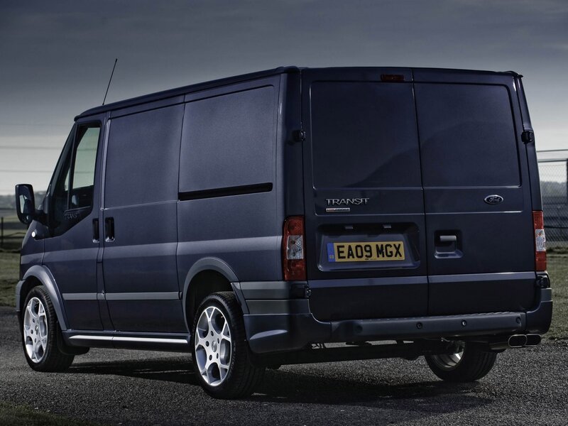 blue ford transit van
