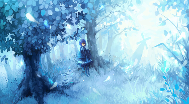 blue forest girl