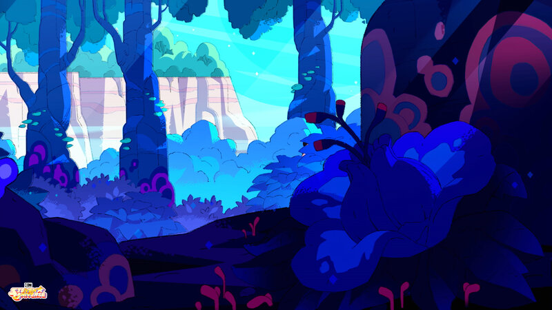 Blue Forest Landscape — Serene, Night