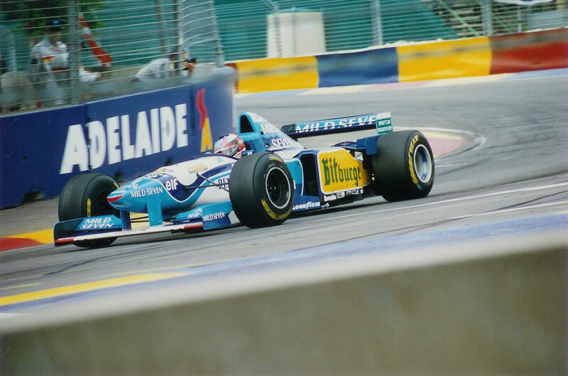 Blue Formula One Car — Dynamic, Afternoon