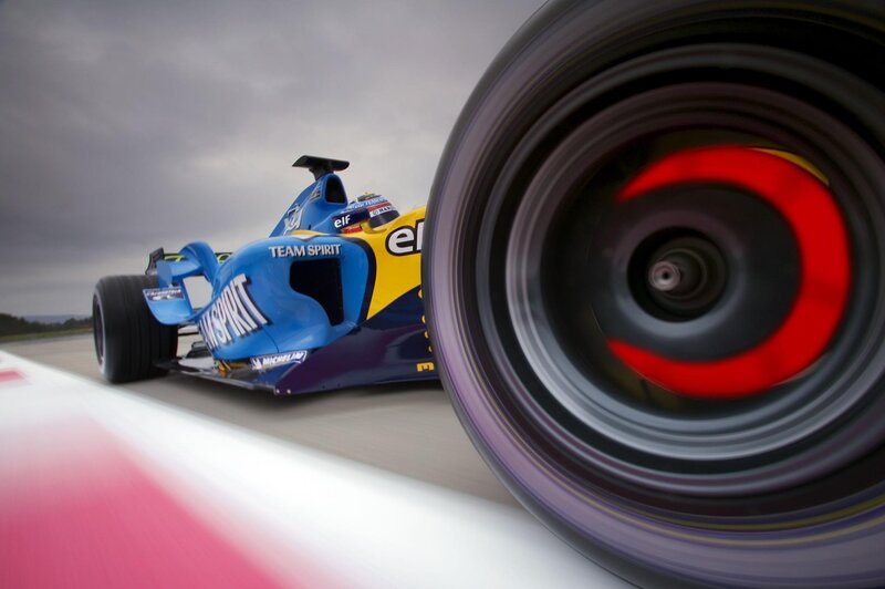 Blue Formula One Car — Dynamic, Photograph, Car Wheel